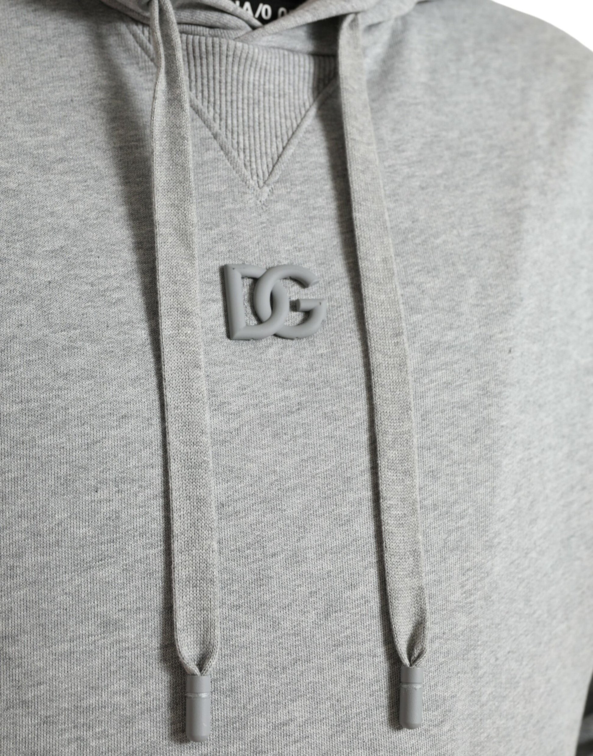 Grey hoodie with logo on front