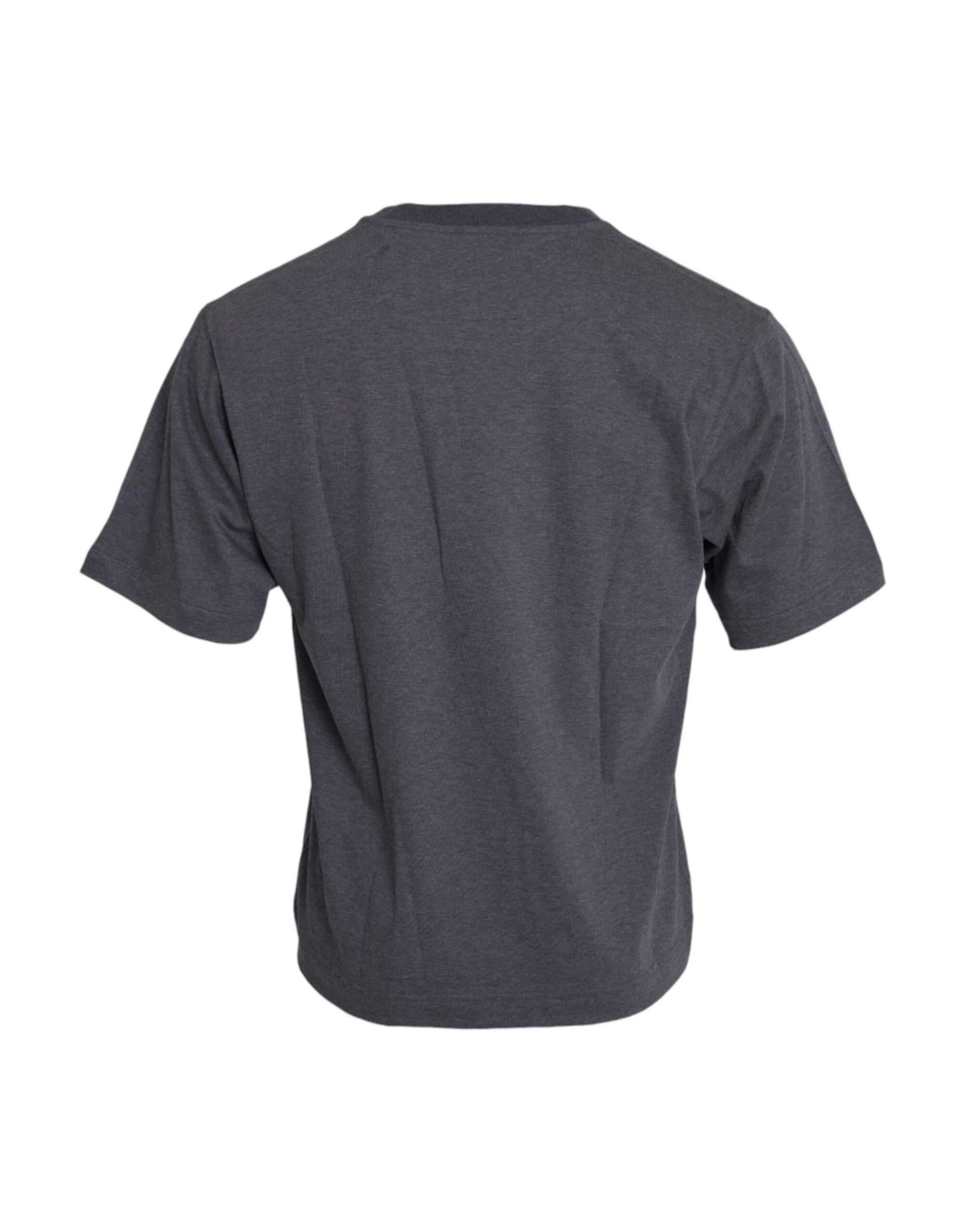 A gray cotton round neck short sleeve t-shirt