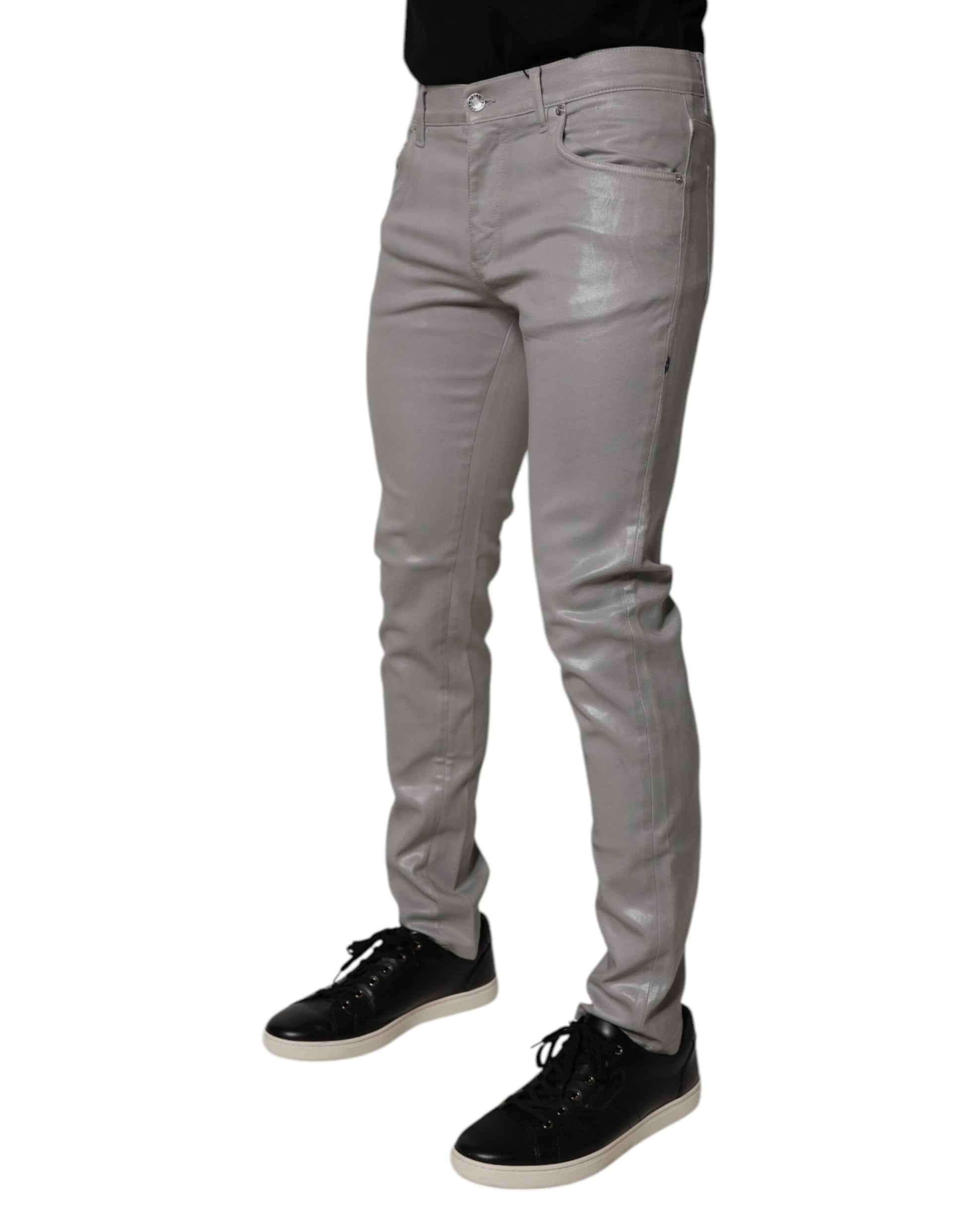 Pair of men's jeans in a light gray color