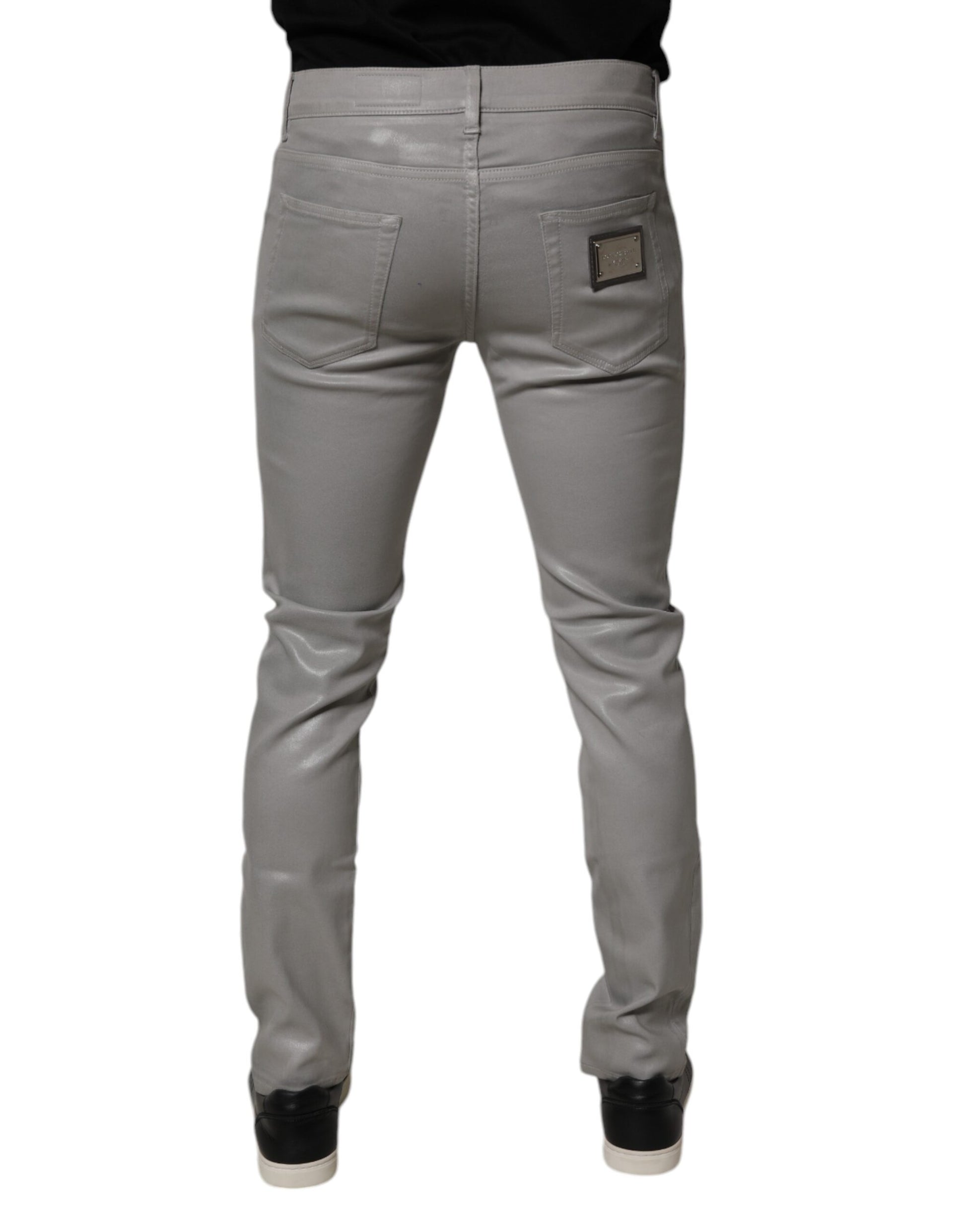 Pair of light grey jeans on a mannequin