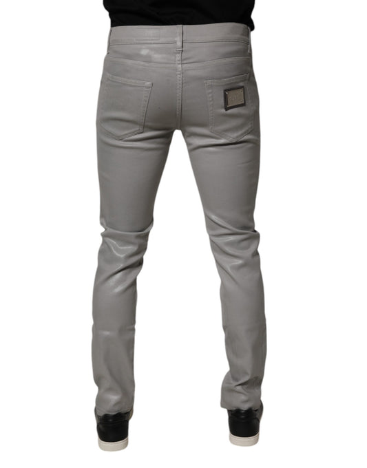 Pair of light grey jeans on a mannequin
