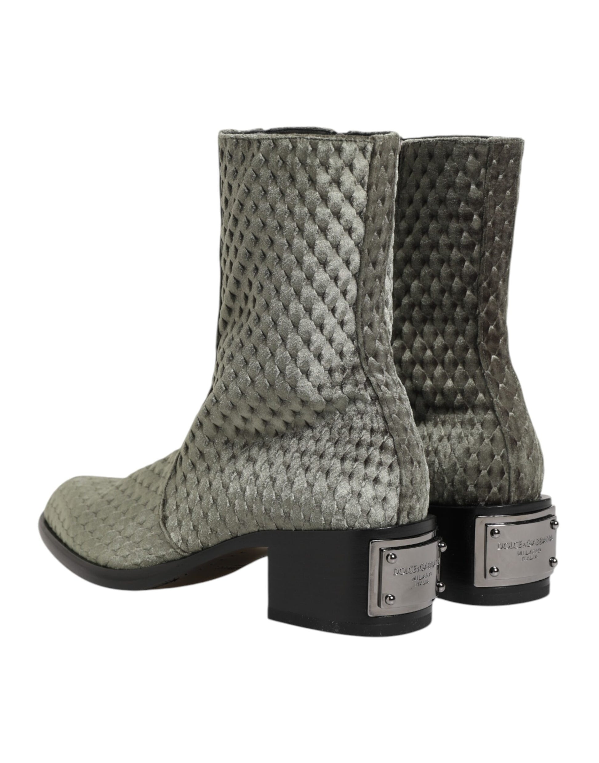 Pair of silver glitter boots