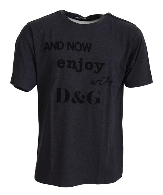 Black t-shirt with white lettering