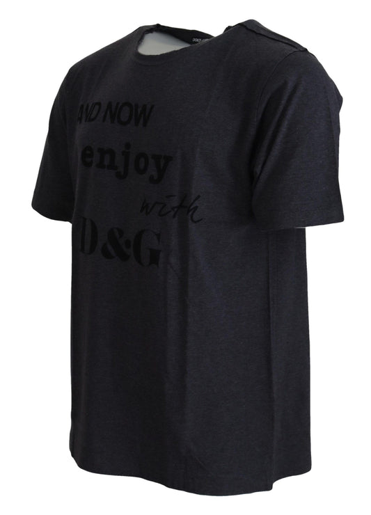 Black t-shirt with white lettering