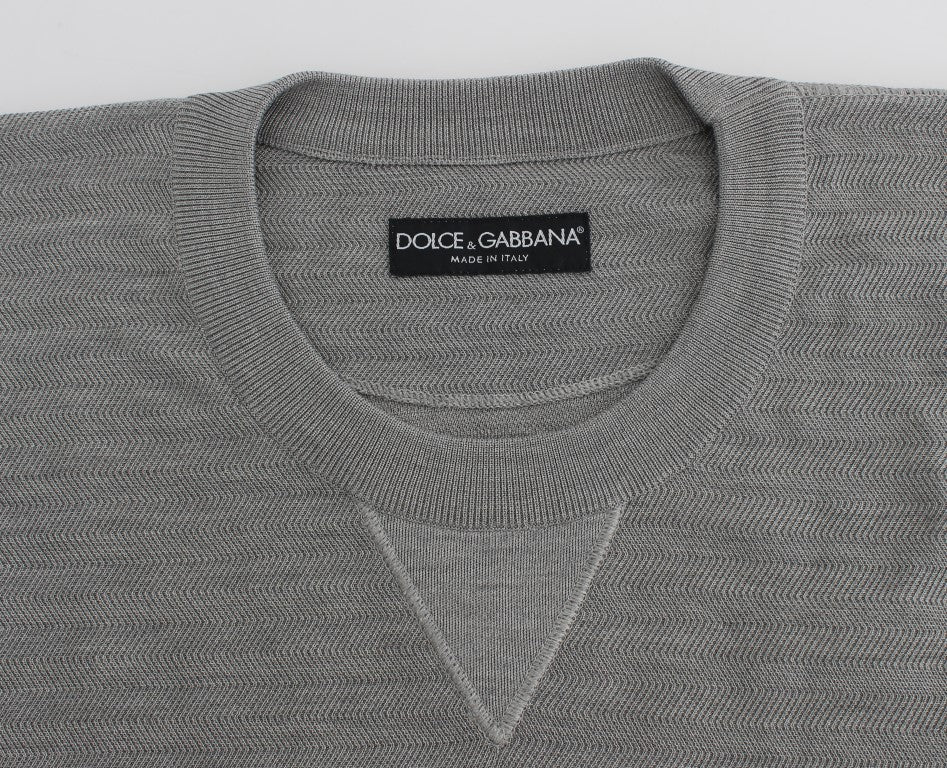 Grey sweater with a V-neck