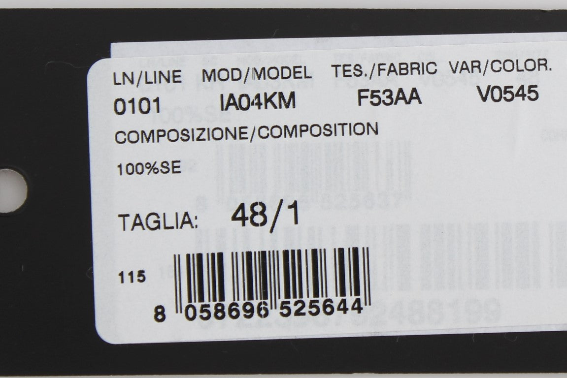 White label on black background with text and barcode