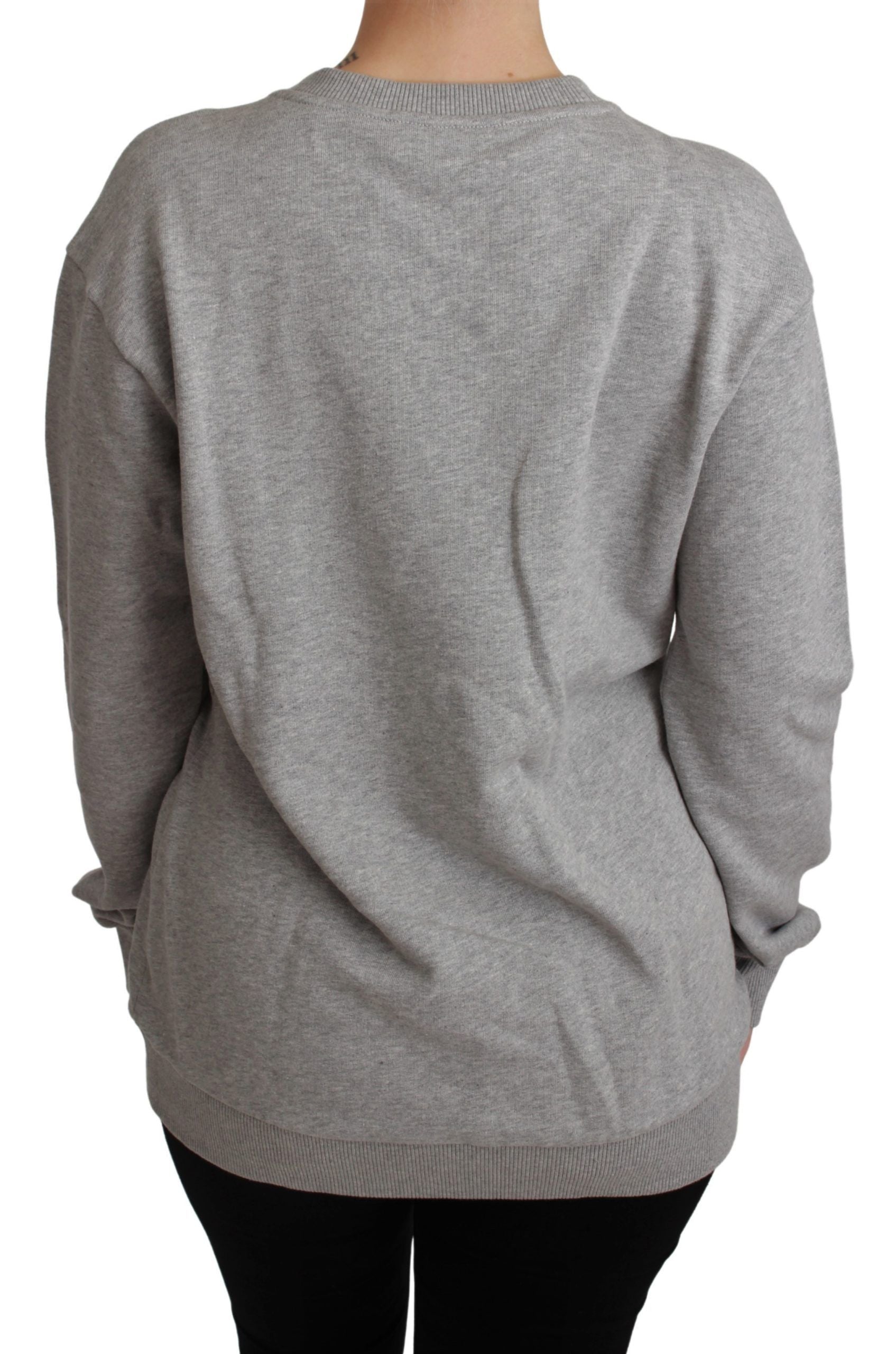 Grey sweatshirt on back of person