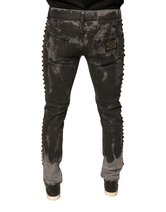 Pair of distressed jeans