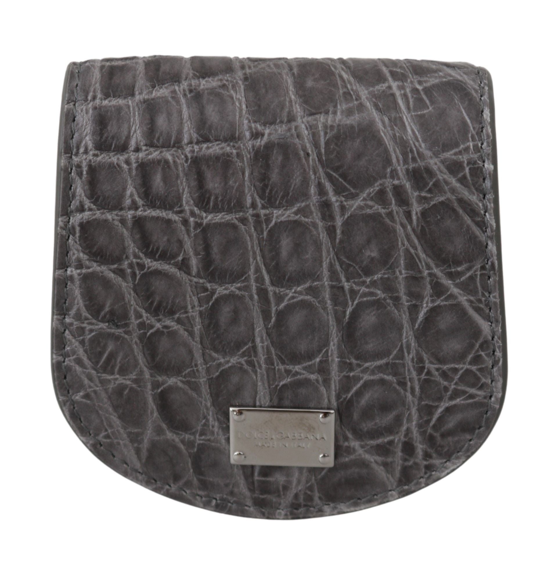 Black leather wallet with silver hardware