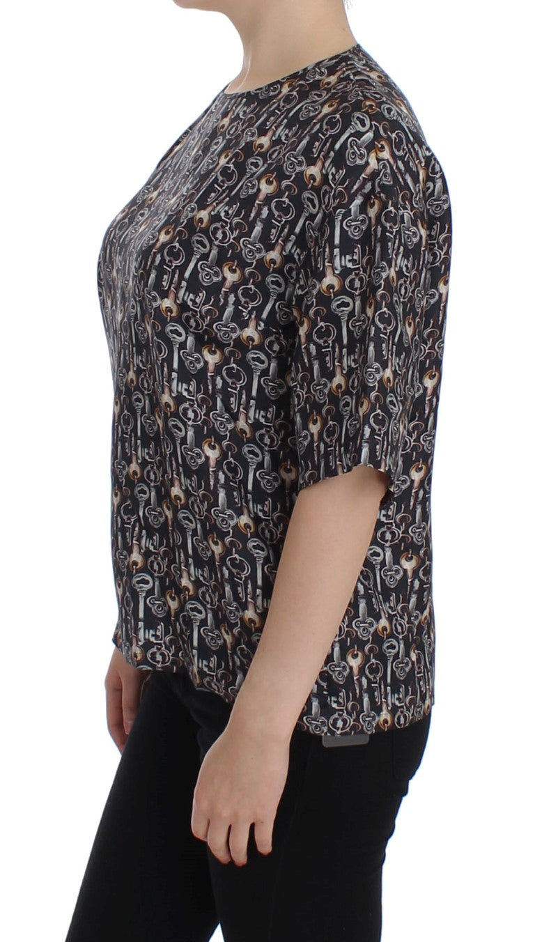 Black shirt with animal print design