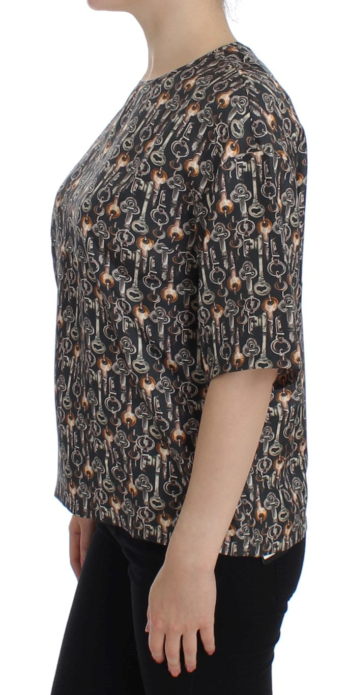Black shirt with animal print on front