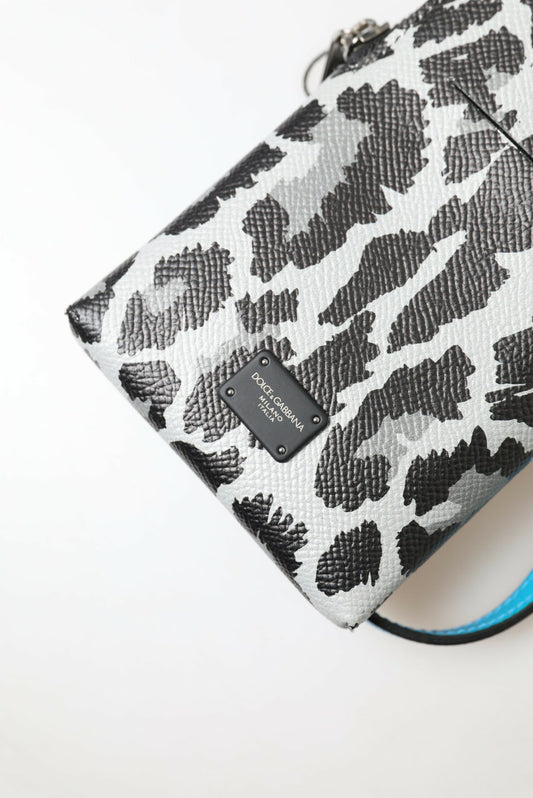 Black and silver snake print handbag