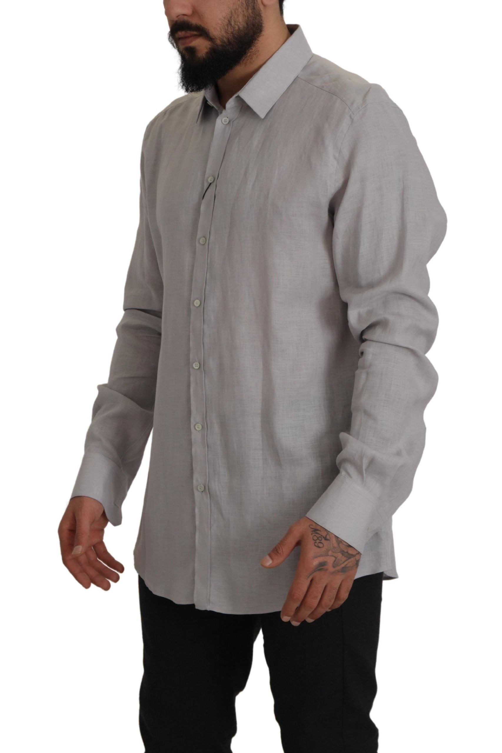 Man wearing long sleeve shirt