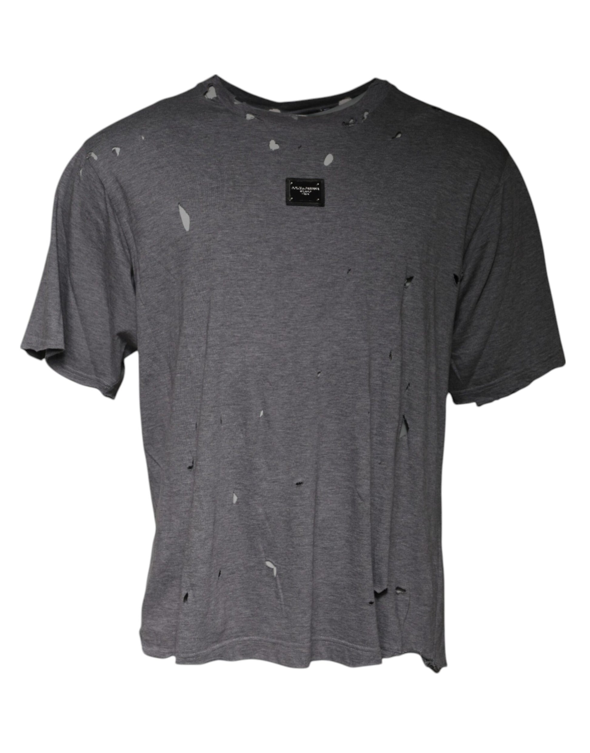 Grey t-shirt with holes in front