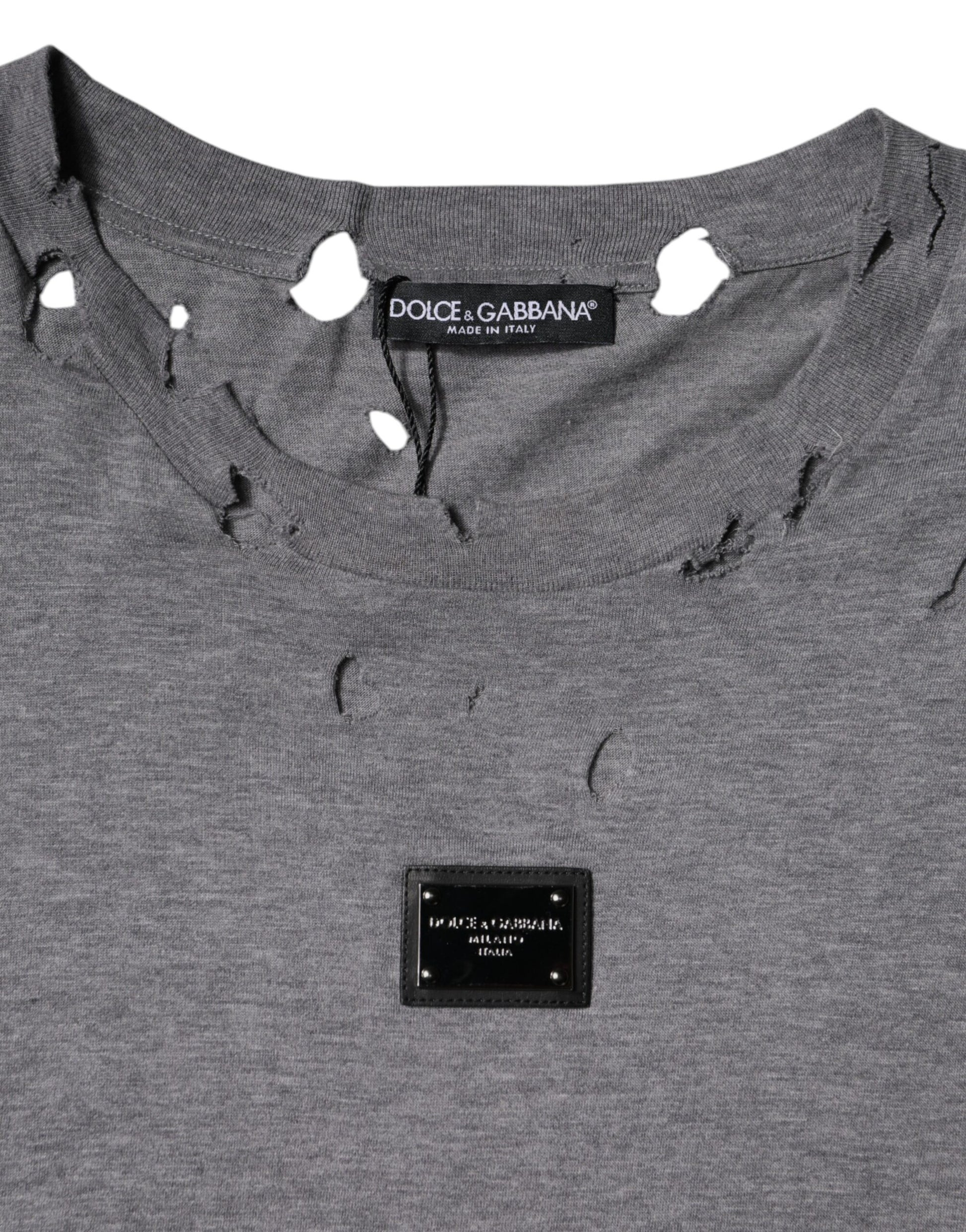 Grey shirt with holes in front
