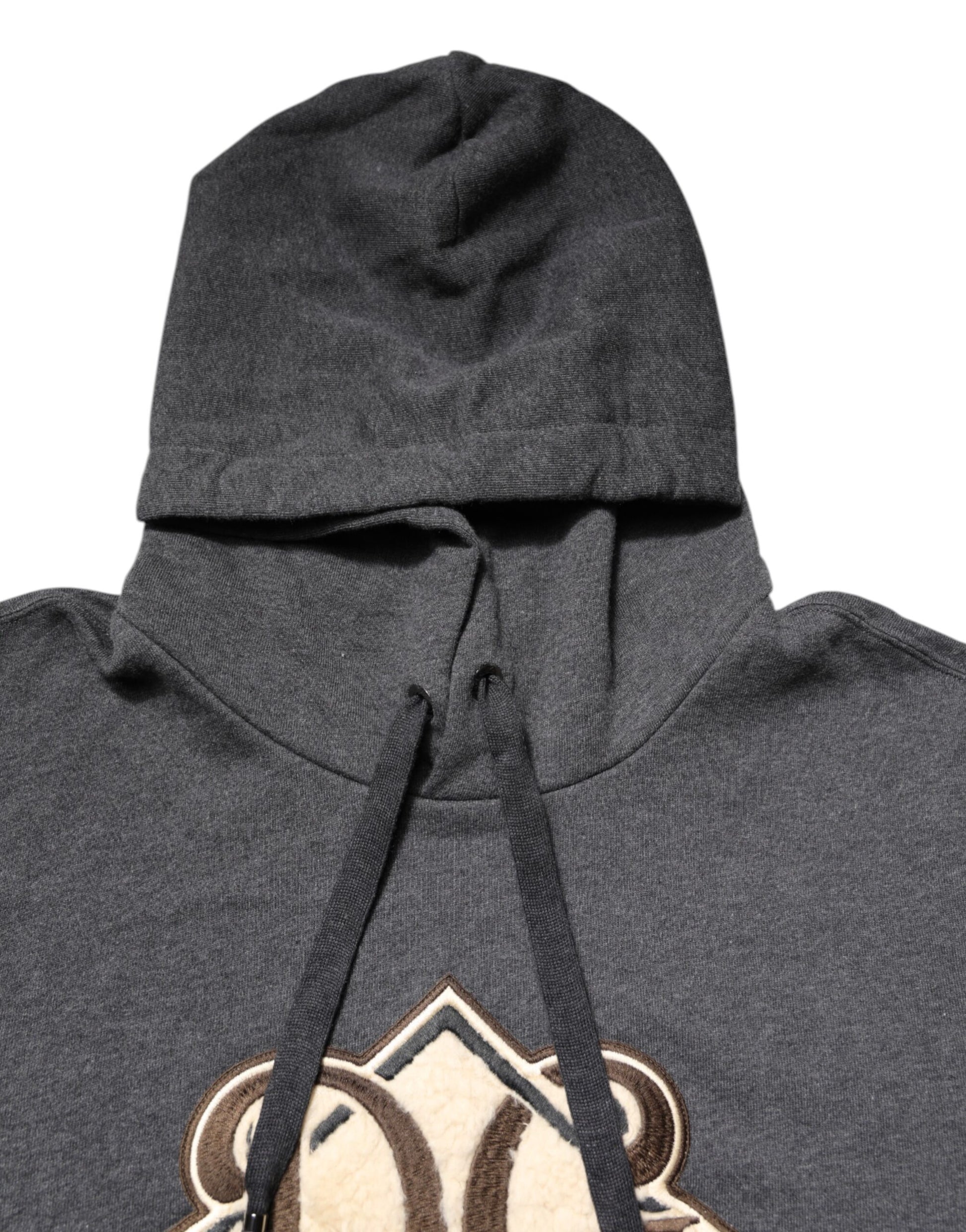 Grey hoodie with logo on front