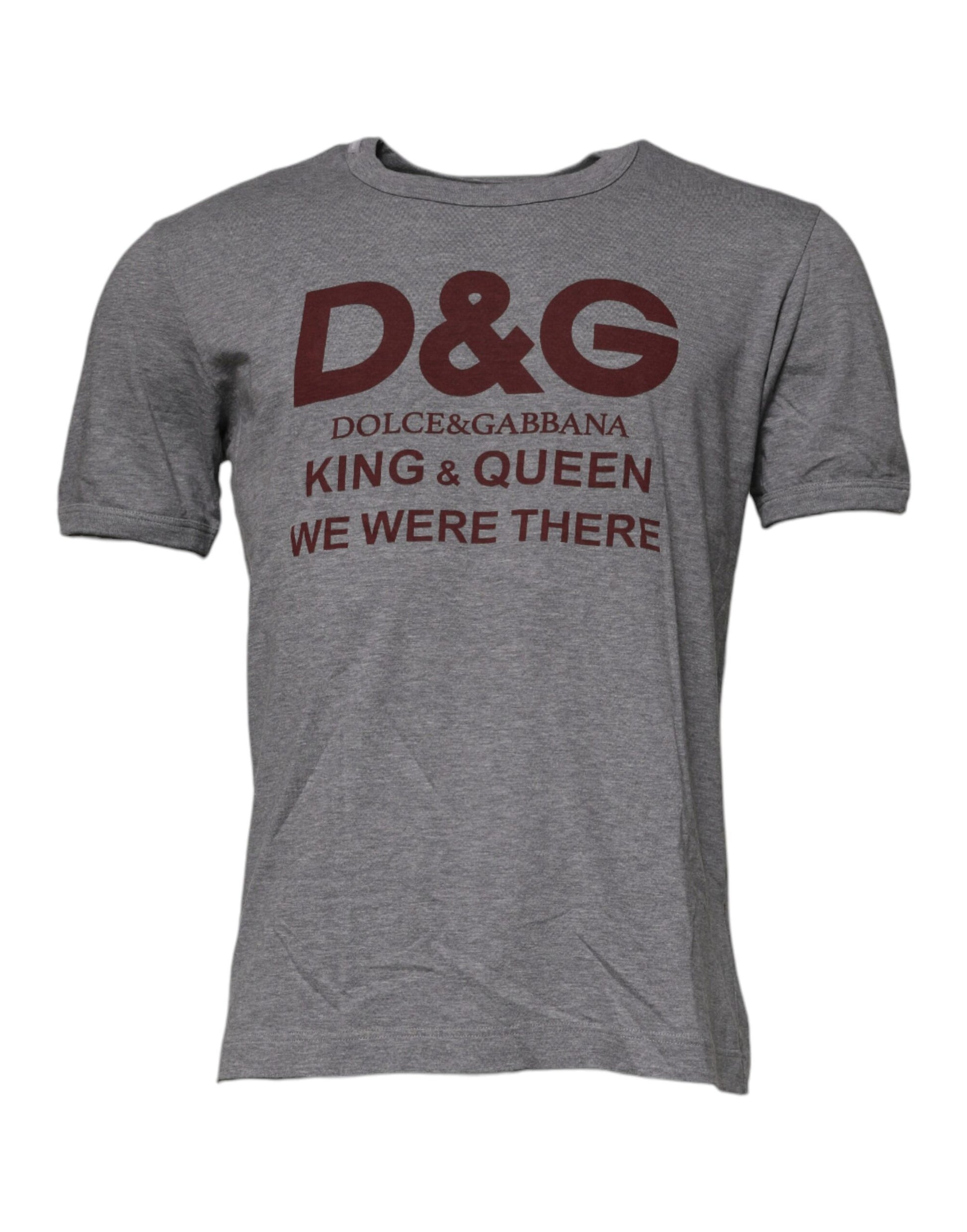 Grey t-shirt with red lettering