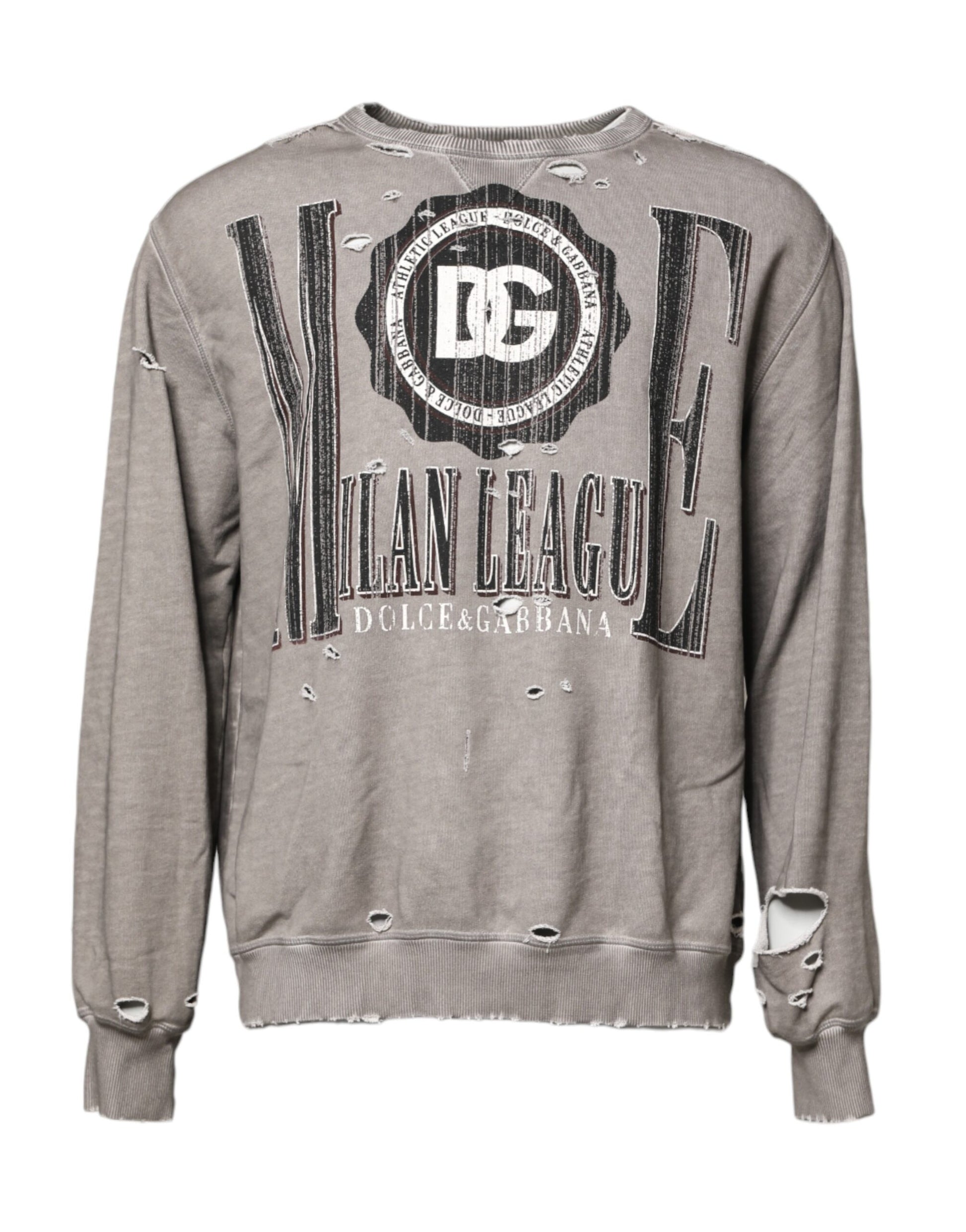Grey sweatshirt with distressed lettering