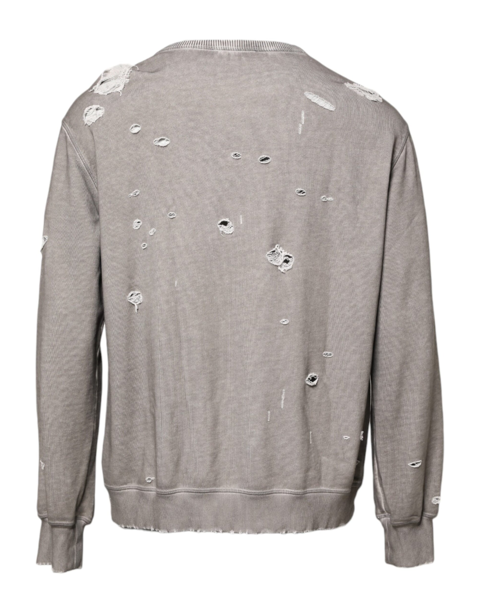 Grey sweater with holes in back