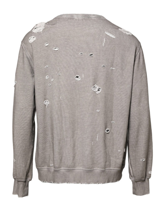 Grey sweater with holes in back