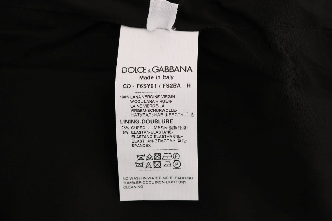 A gray polka dotted sheath wool dress from Dolce & Gabbana