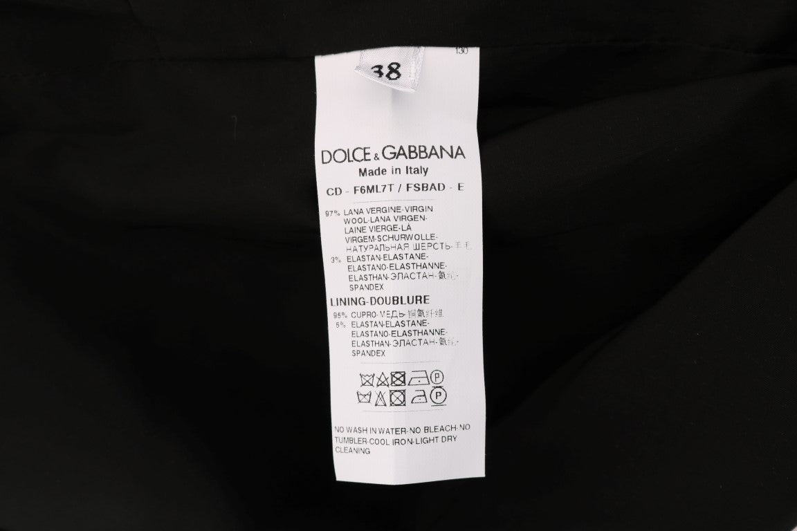 A gray polka dotted wool stretch dress from Dolce & Gabbana