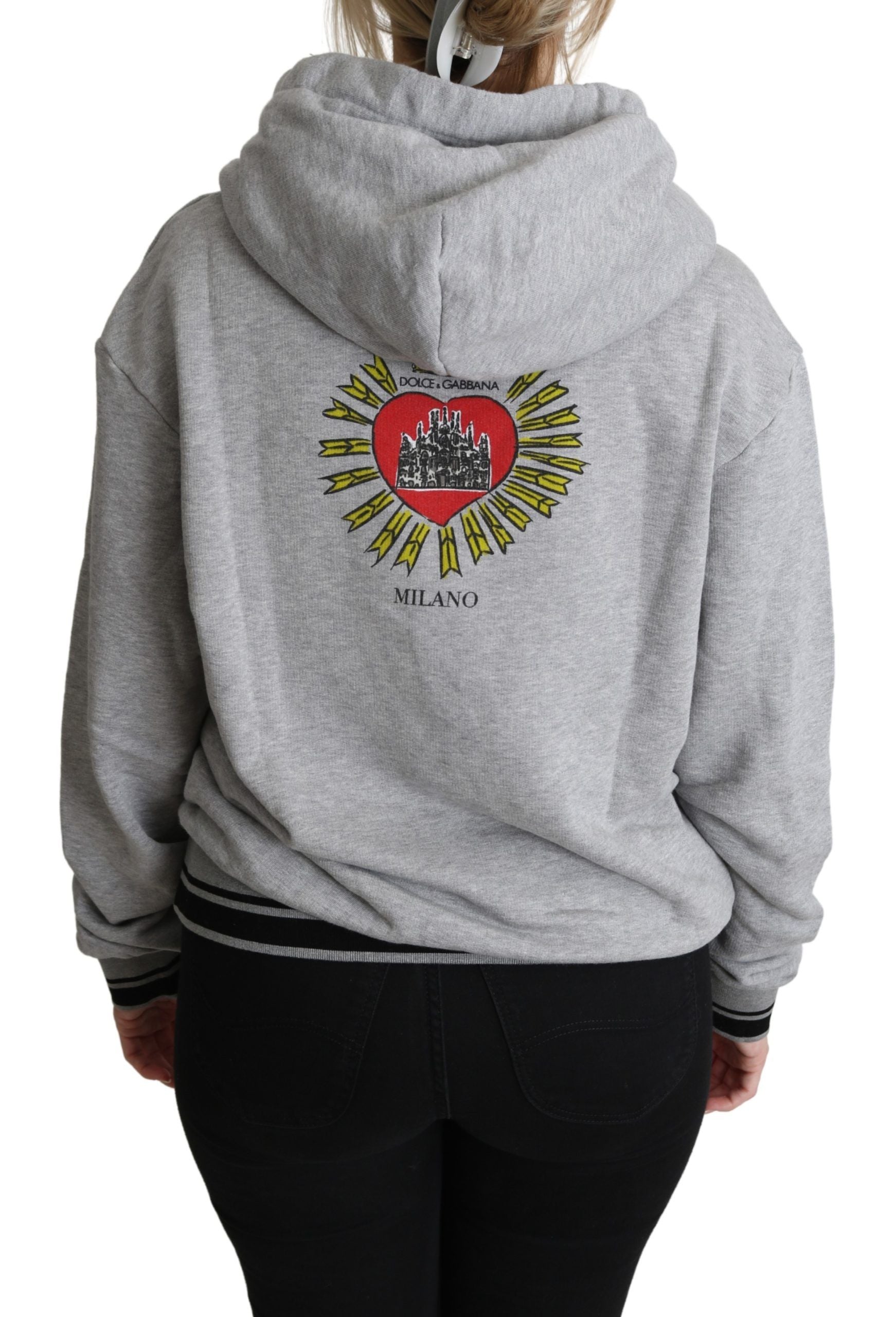 Grey hoodie with castle design on back