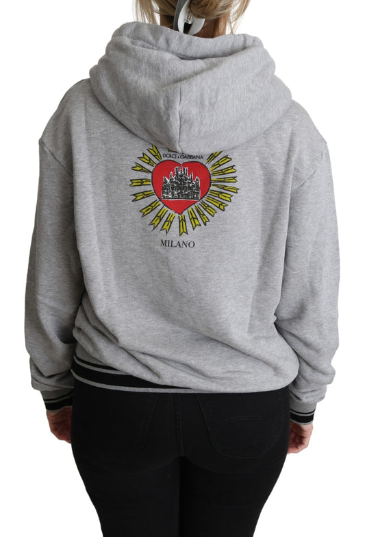 Grey hoodie with castle design on back