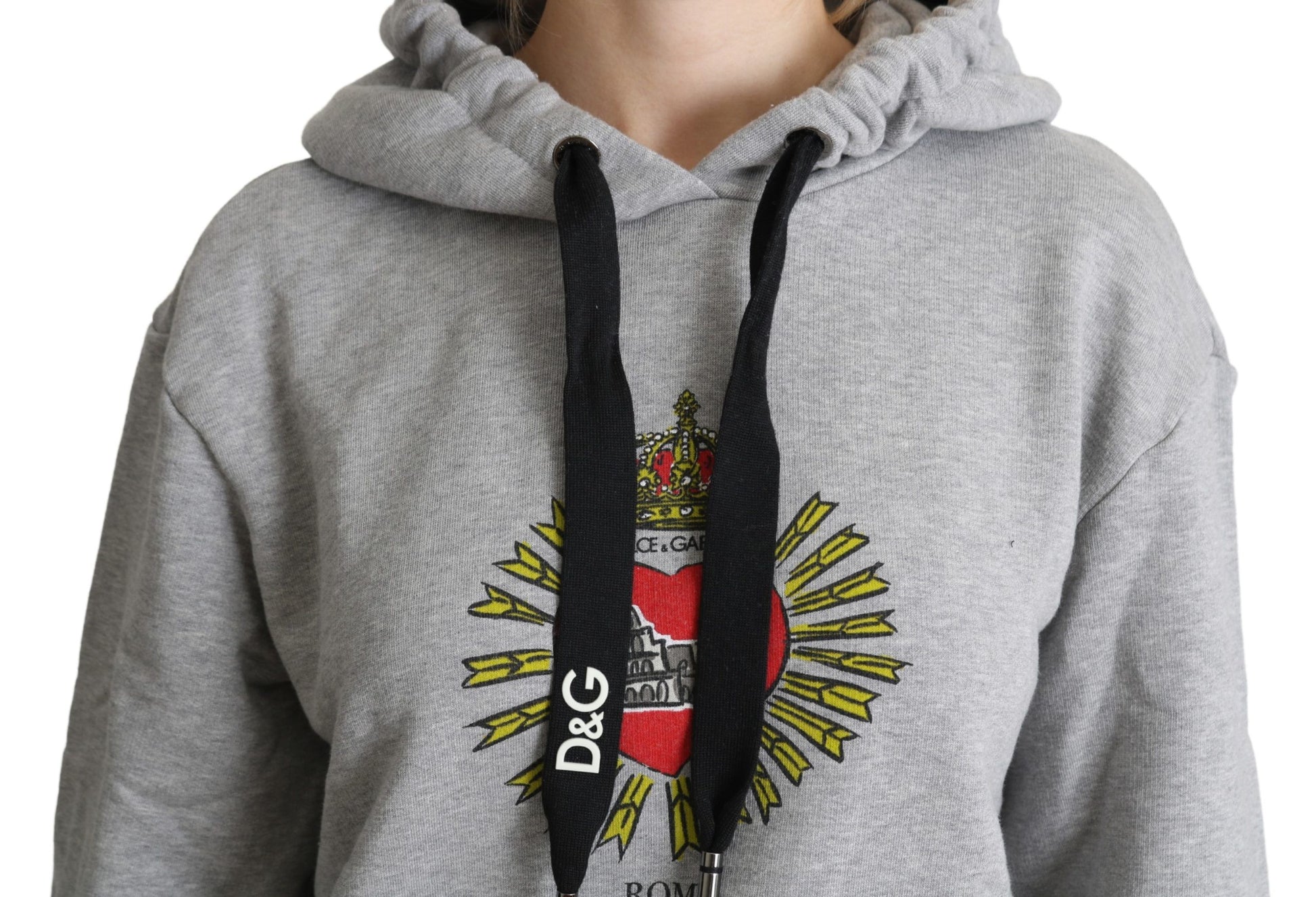 Grey hoodie with emblem on front