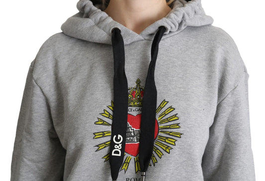 Grey hoodie with emblem on front