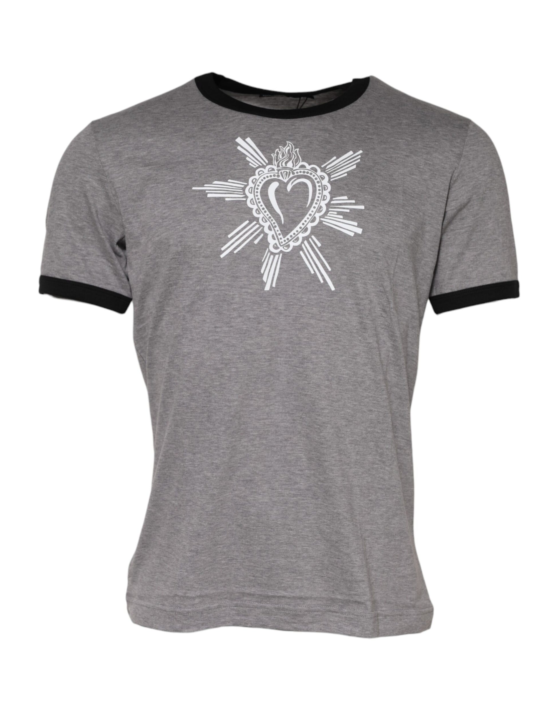 Grey t-shirt with heart design on front