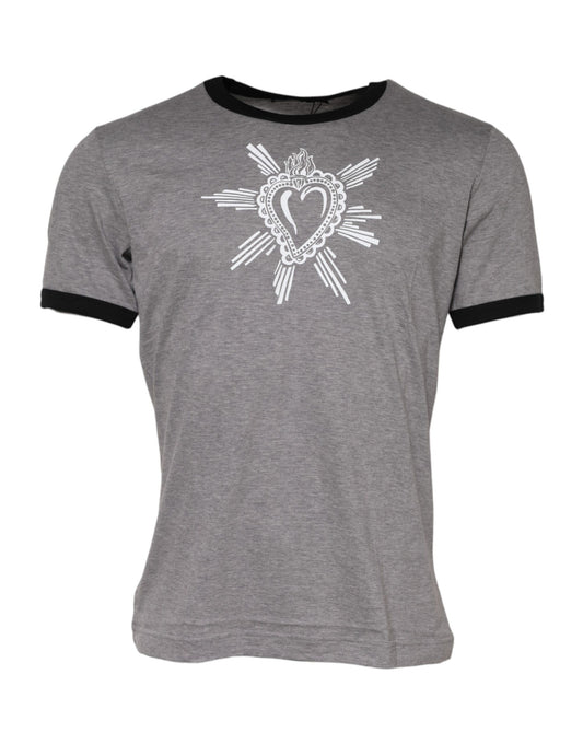 Grey t-shirt with heart design on front