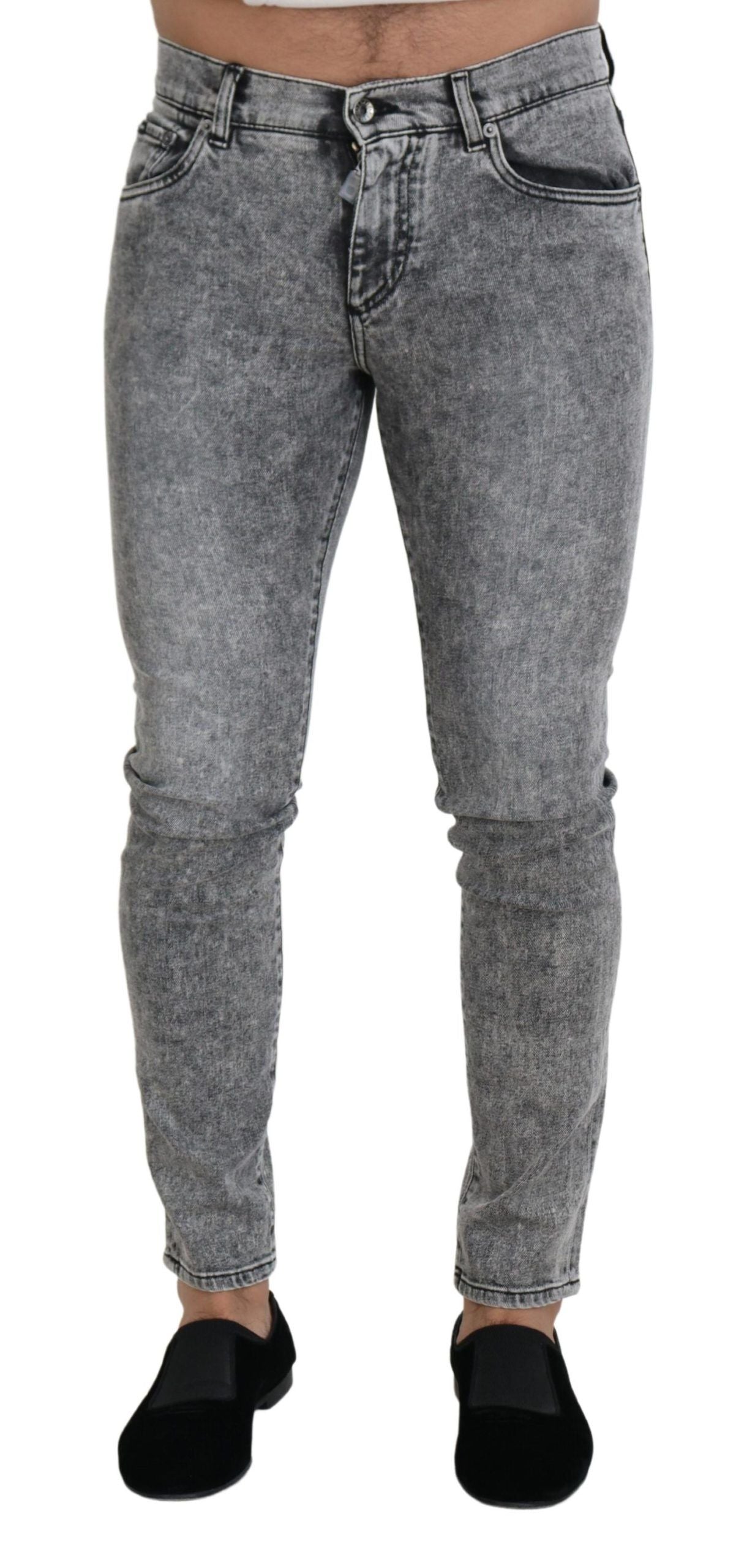Pair of light blue denim jeans