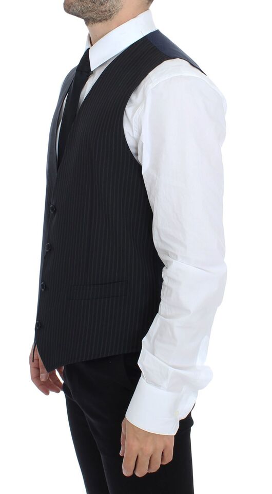 Men's formal vest, gray with stretch fabric, part of a suit ensemble