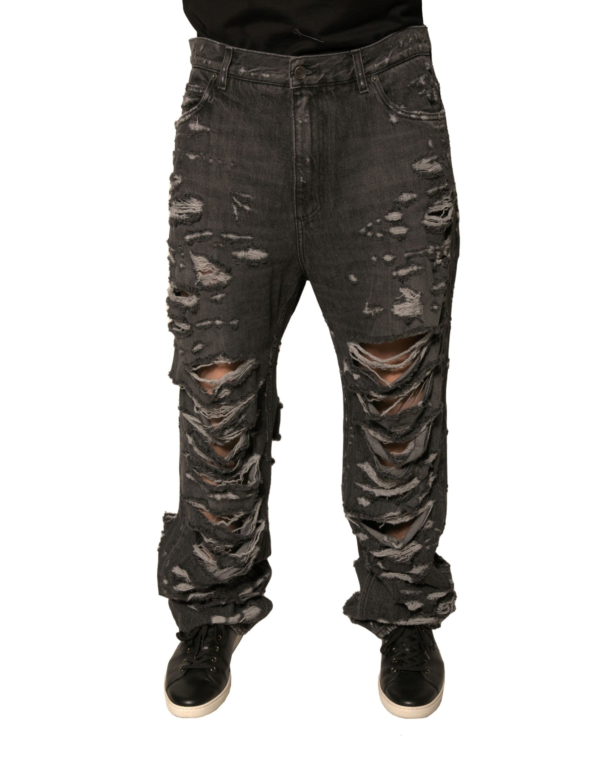 Pair of distressed jeans
