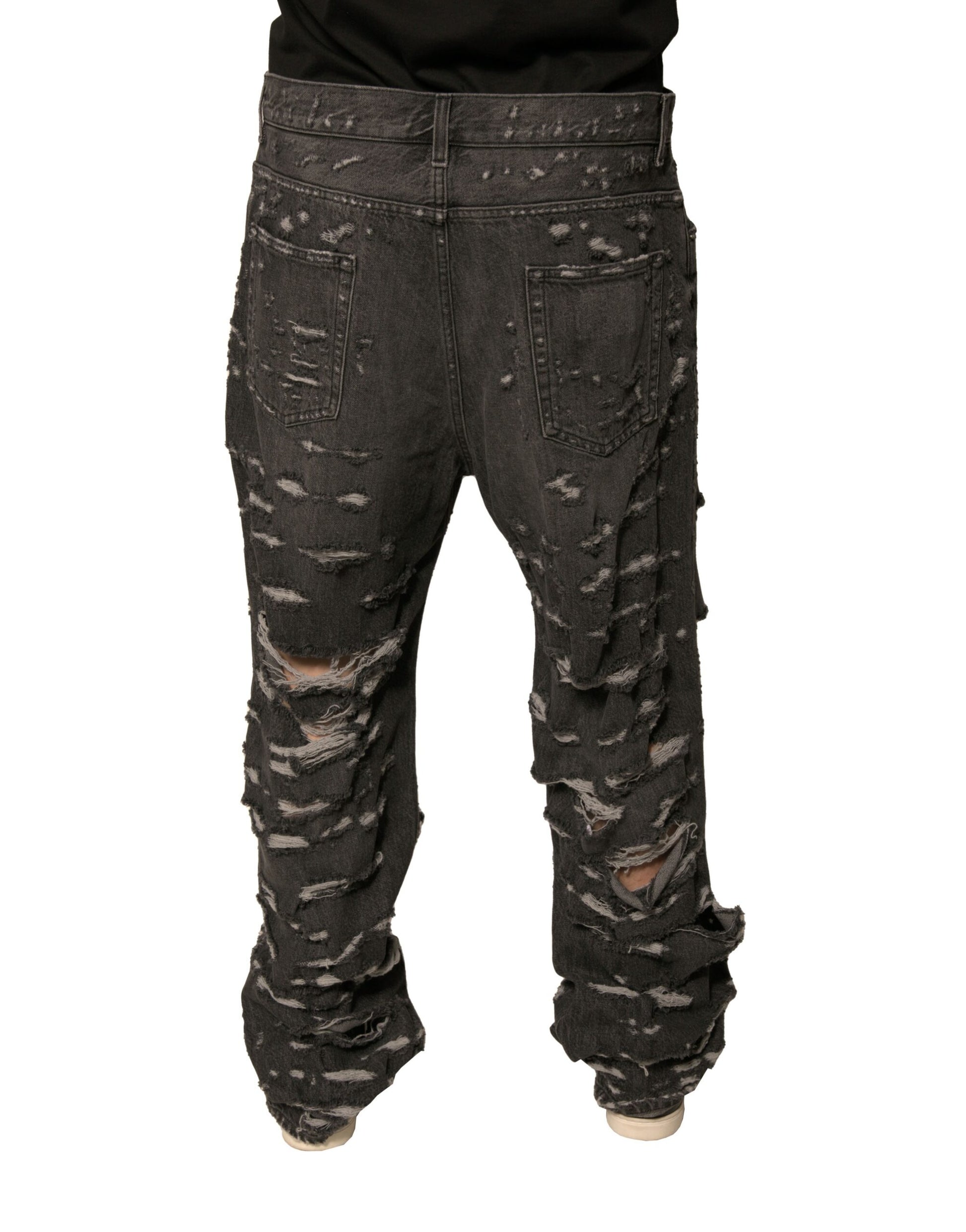 Pair of distressed jeans