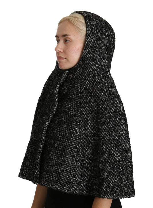 Black hooded cloak on woman