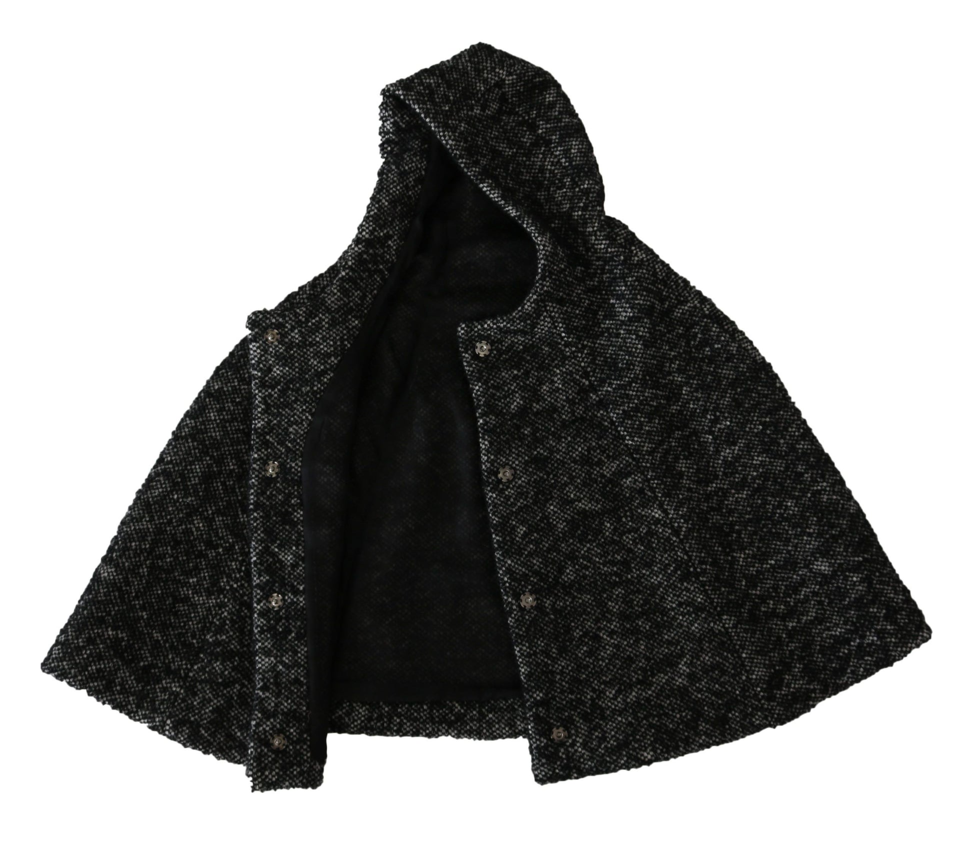 Black tweed jacket with hood