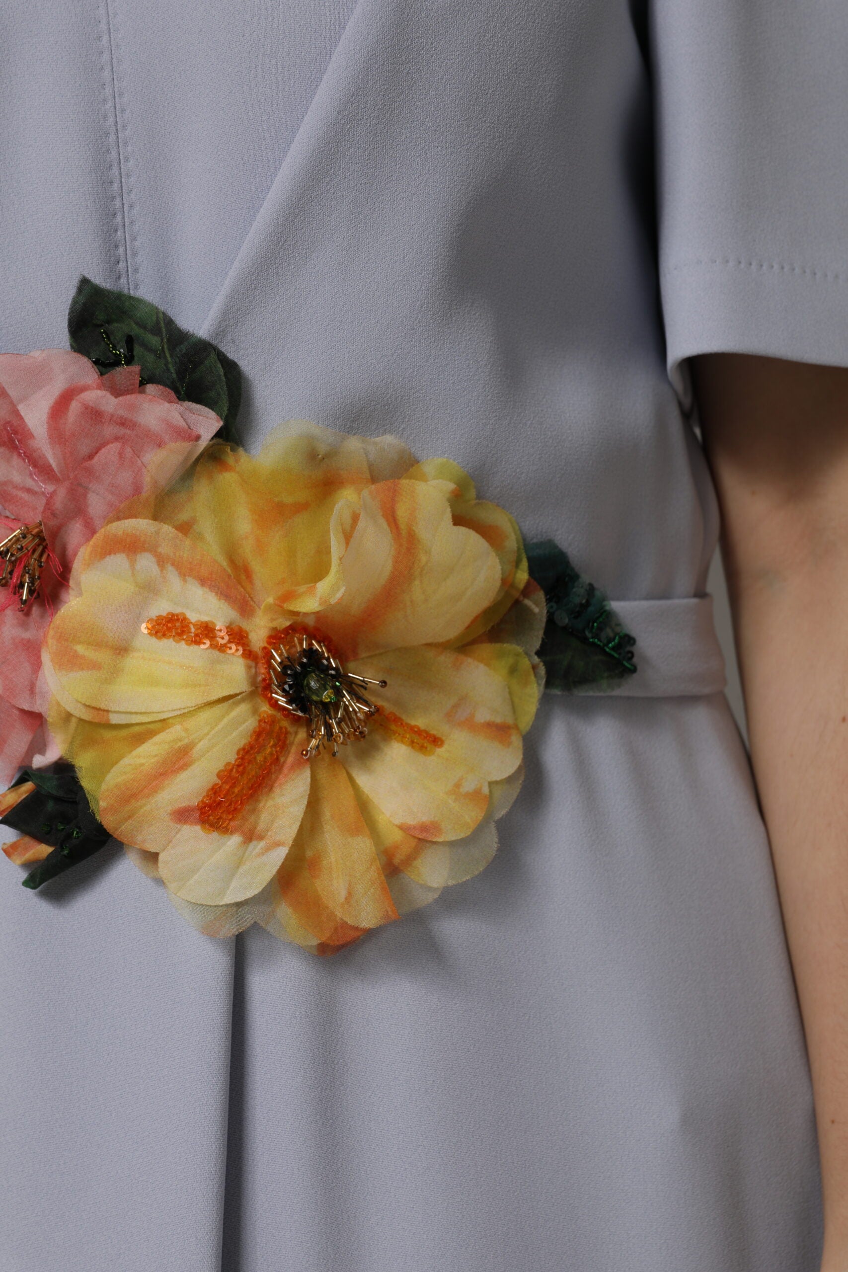 Flower embellishment on a dress