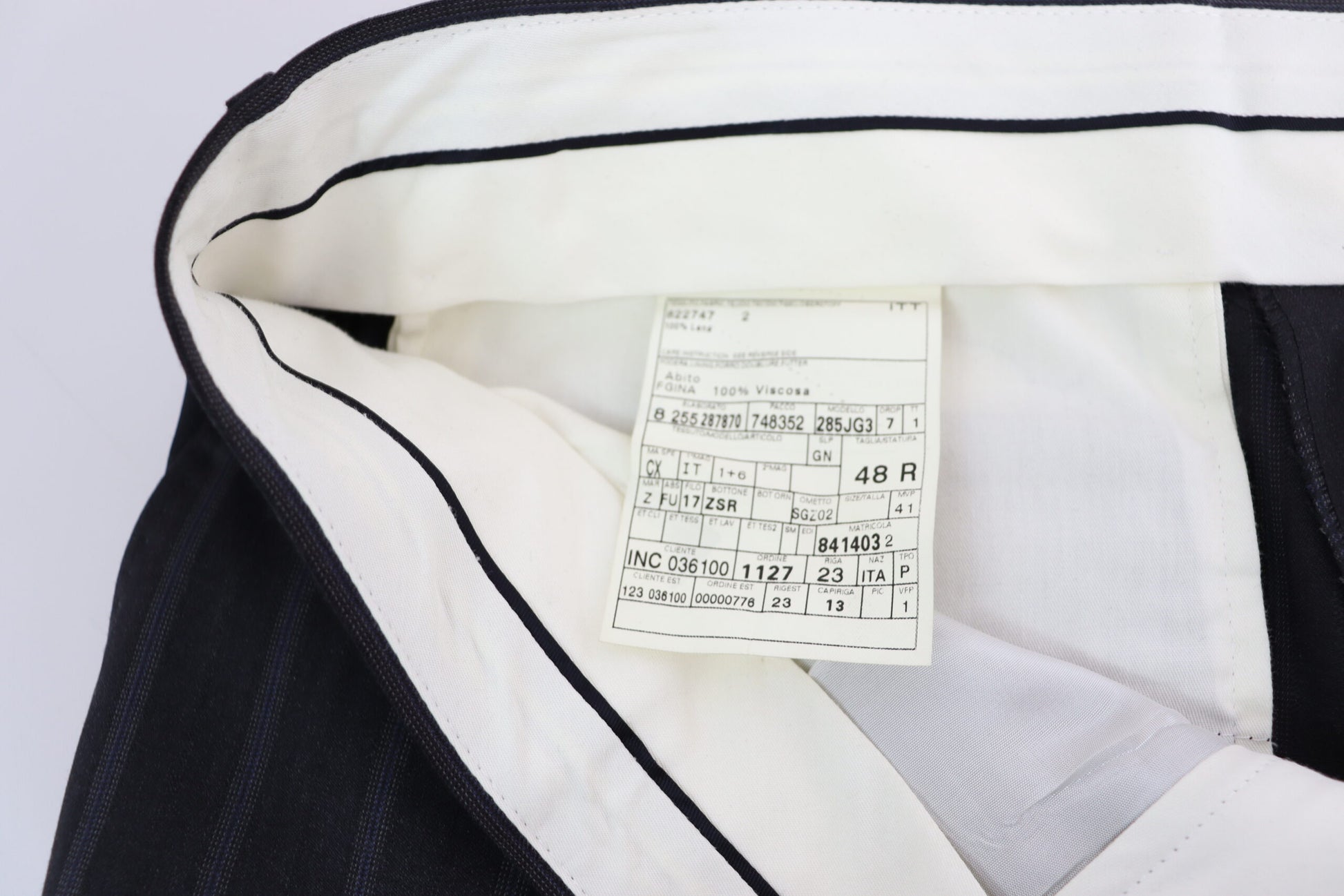 Tag on a piece of clothing