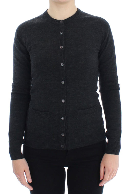 Long sleeve sweater with buttons down front