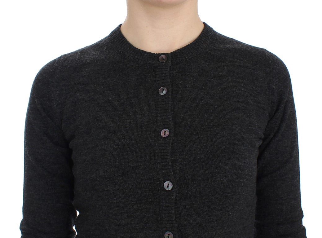 Dark knit sweater with buttons on front