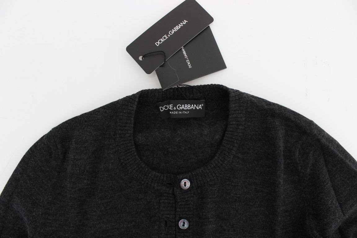 Dark grey sweater on hanger