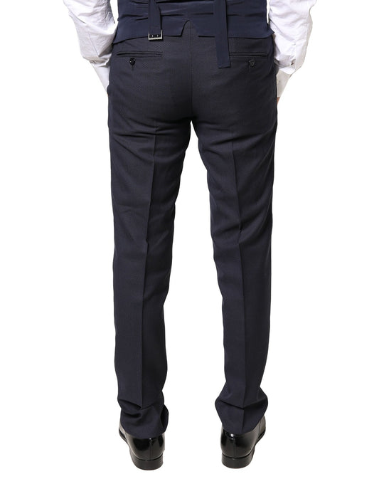 A pair of gray wool formal dress trousers for men, featuring a classic design with a waistband and belt loops