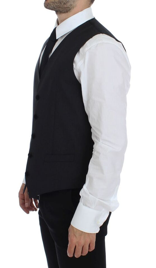 A gray wool vest gilet from Dolce & Gabbana