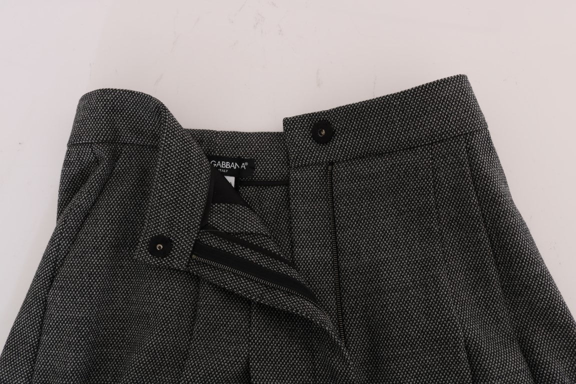 Pair of black trousers with a patterned texture