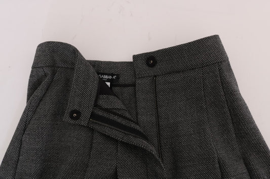 Pair of black trousers with a patterned texture