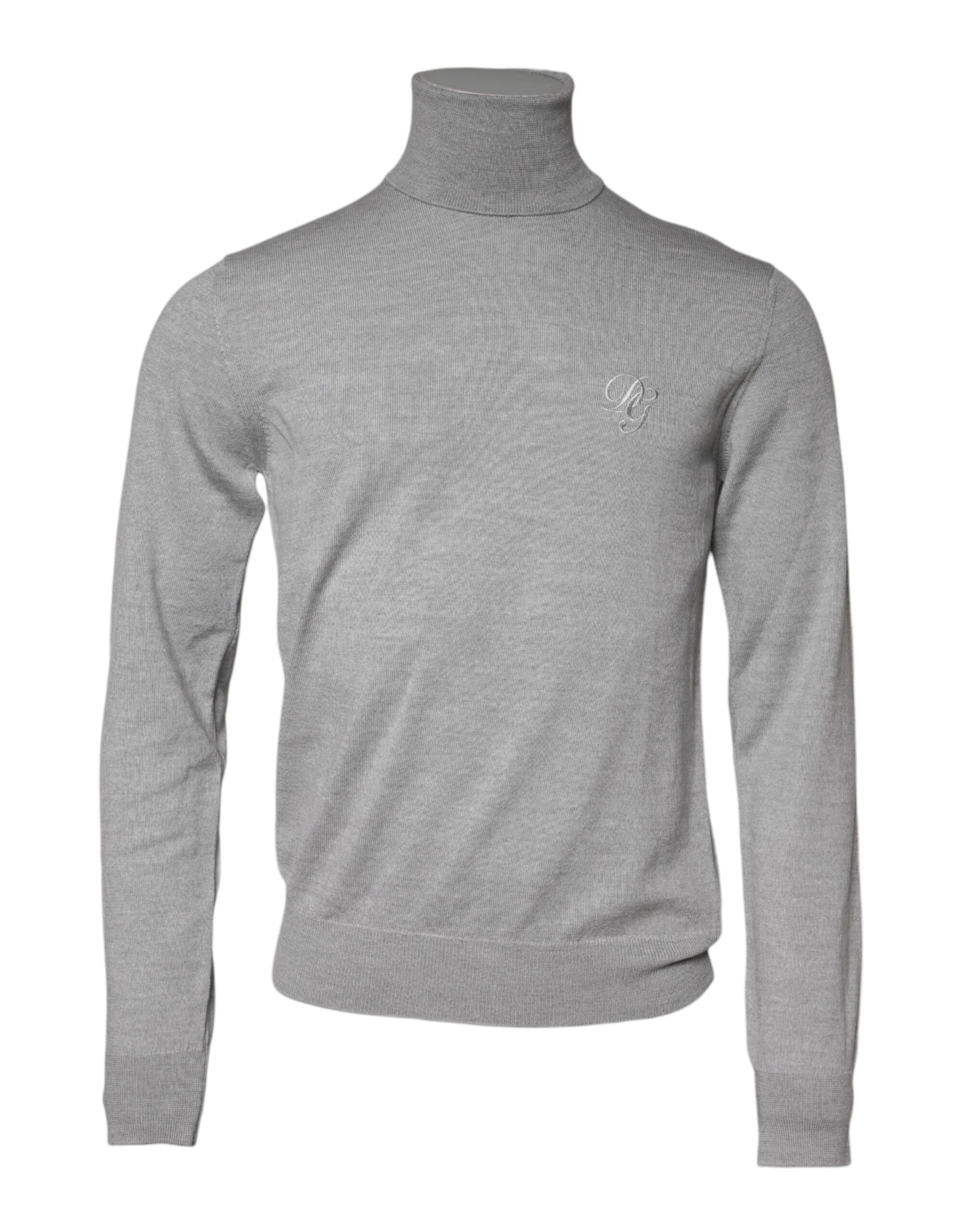 Grey turtleneck sweater on mannequin