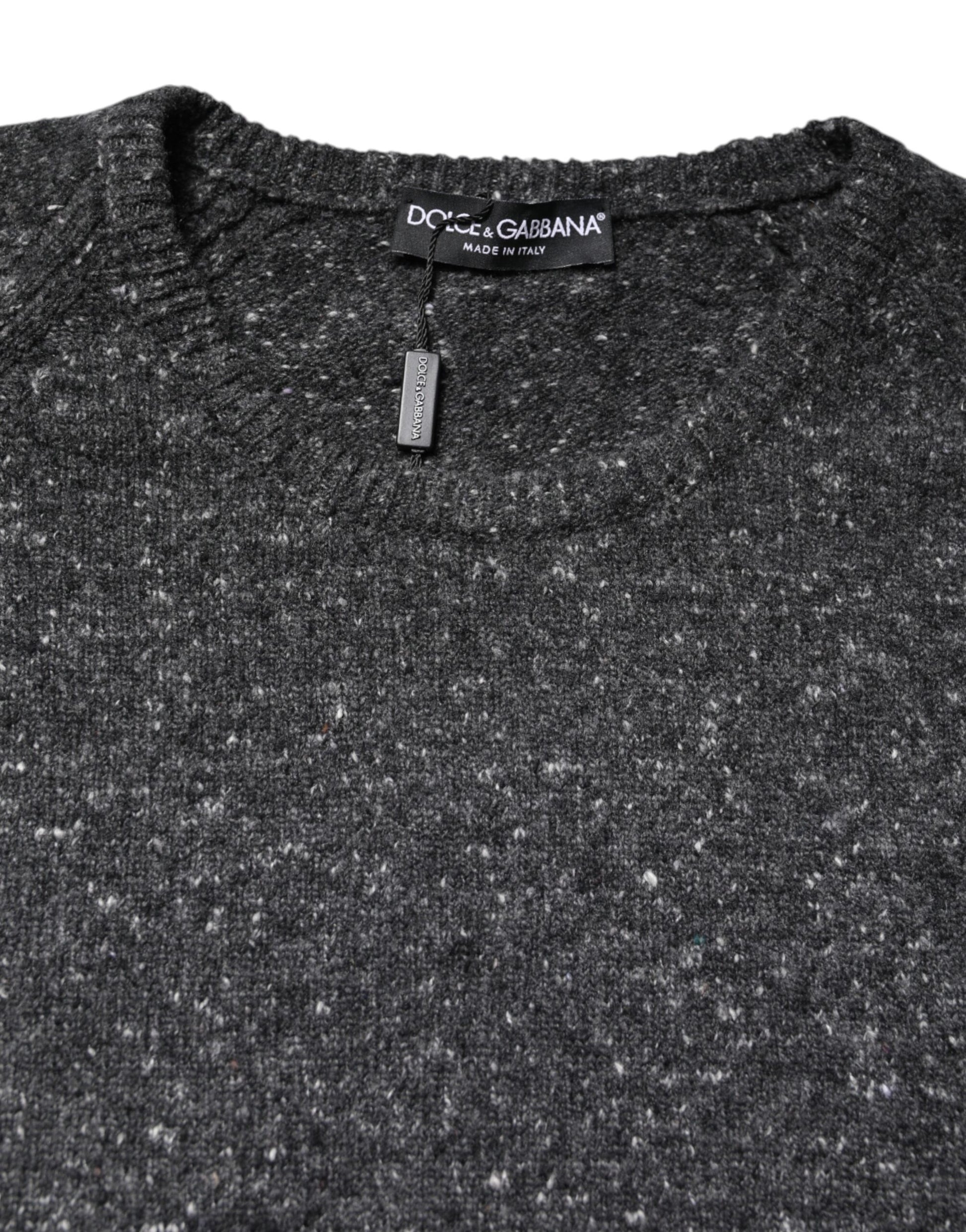 Dark grey sweater with small white specks