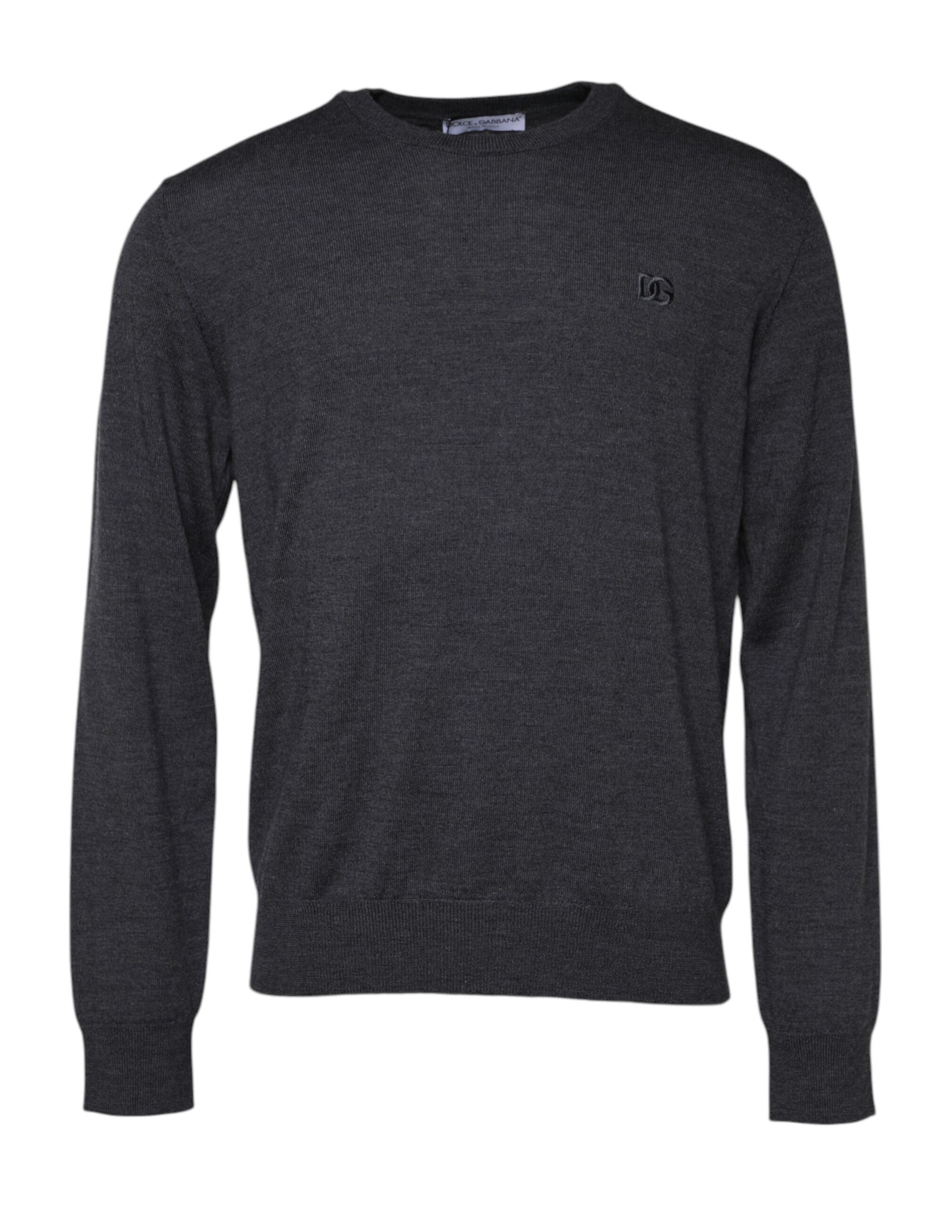 Long sleeve sweater in dark gray color
